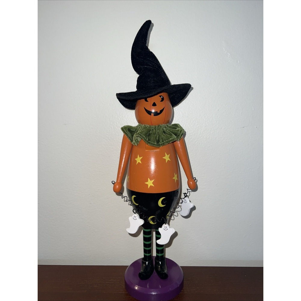 Pumpkin Jester Jack-o'-lantern Halloween Nutcracker   Ghosts  16" Fall Decor